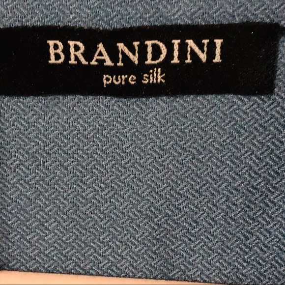 Brandini 100% Silk Blue Button Up Shirt Size Large - Picture 2 of 4